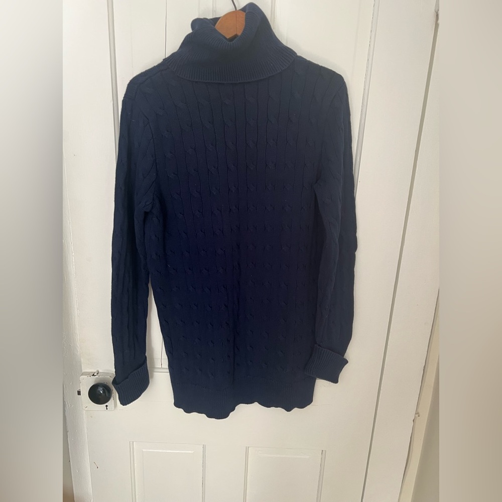 Ralph Lauren Tunic Style Long Turtle Neck Navy Large
